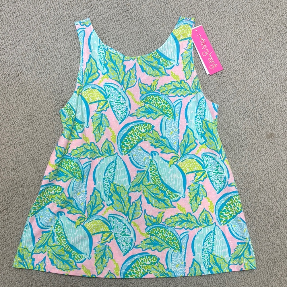 Lilly Pulitzer Kristen top urchin pink vitamin sea size small cross back design